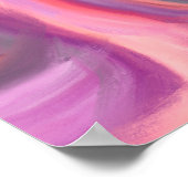 Modern Artsy Pink Coral Paarse Abstracte Kunst Poster (Hoek)