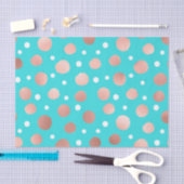 Modern Artsy Roos Goud Blauwgroen Polka Dots Tissuepapier (Craft)
