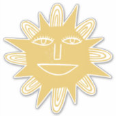 Modern Artsy Sun Trendy Drawing Sticker (Voorkant)