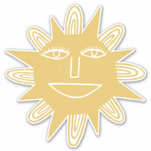 Modern Artsy Sun Trendy Drawing Sticker (Voorkant)