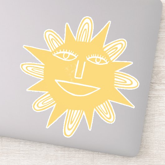 Modern Artsy Sun Trendy Drawing Sticker (Detail)