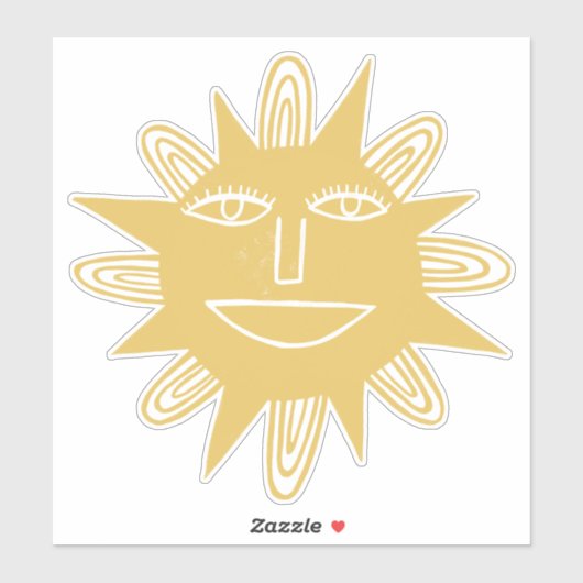 Modern Artsy Sun Trendy Drawing Sticker (Vel)