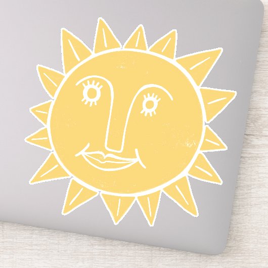 Modern Artsy Sun Trendy Drawing Sticker (Detail)
