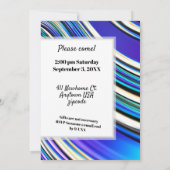 Modern Artsy Wavy Blue Fractal Stripes Pattern Kaart (Achterkant)