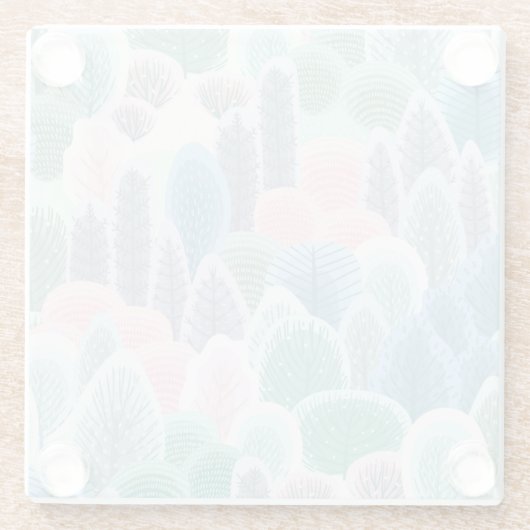 Modern Artsy Winter Trees Glazen Onderzetter (Achterkant)