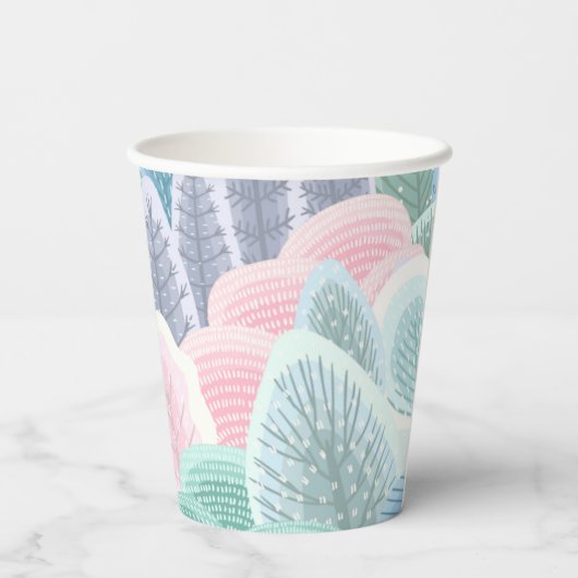 Modern Artsy Winter Trees Papieren Bekers (Achterkant)