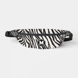Modern Artsy zwart-wit Zebra streep monogram Heuptasje