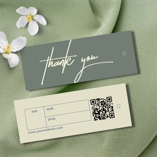 Modern Ash Green Bedankt Label Kleding Hang Label