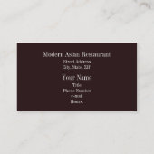 Modern Asian Restaurant Visitekaartje (Achterkant)