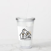 Modern Ask Me About Real Estate Acryl Drinkbeker (Achterkant)