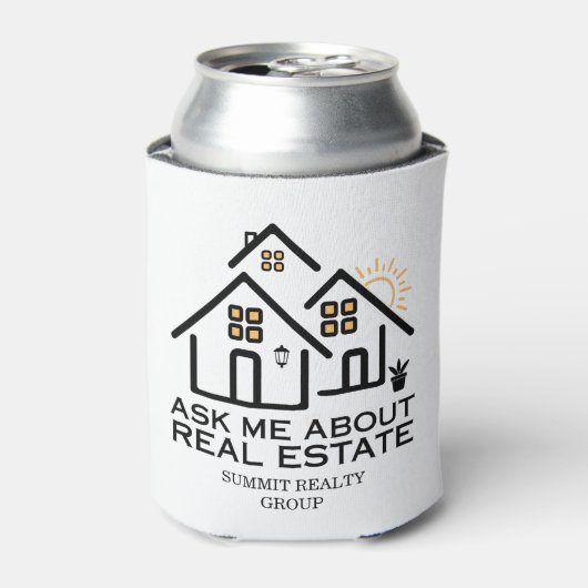 Modern Ask Me About Real Estate Drink Blikjeskoeler (Blikje Voorkant)