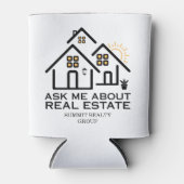 Modern Ask Me About Real Estate Drink Blikjeskoeler (Voorkant)