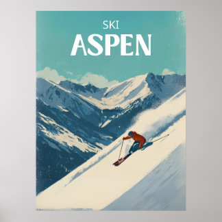 Modern Aspen Colorado Reizen Poster