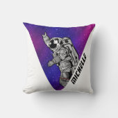 Modern Astronaut Purple Galaxy Space Custom Name Kussen (Voorkant)