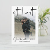 Modern At Last | Photo Engagement Save The Date Aankondiging (Staand voorkant)