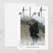 Modern At Last | Photo Engagement Save The Date Aankondiging (Voorkant / Achterkant)