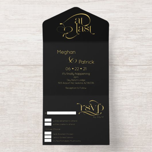 Modern At Last Text  All In One Uitnodiging (Binnenkant)