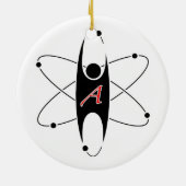 Modern Atheïsme logo-ornament Keramisch Ornament (Achterkant)