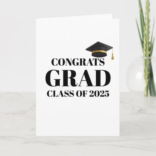 Modern Athletic Gold & Black Graduation Card Kaart (Voorkant)