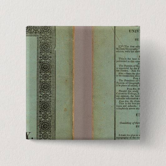 Modern atlas vierkante button 5,1 cm (Voorkant)