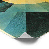 Modern Atomic Bauhaus abstracte kleurrijke kunst Poster (Hoek)