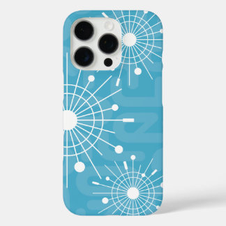 Modern Atomic Sputnik Snowflake Kerstmis Aqua iPhone 16 Pro Hoesje