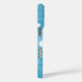 Modern Atomic Sputnik Snowflake Kerstmis Aqua Case-Mate iPhone Case (Achterkant / Rechts)