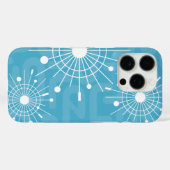 Modern Atomic Sputnik Snowflake Kerstmis Aqua Case-Mate iPhone Case (Achterkant (horizontaal))