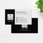 Modern Attorney Design White & Black Business Card Visitekaartje (Bureau)