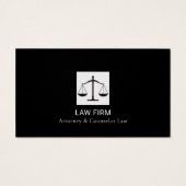 Modern Attorney Design White & Black Business Card Visitekaartje (Achterkant)