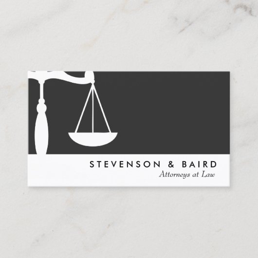 Modern Attorney Justice Scale zwart-wit Visitekaartje (Voorkant)