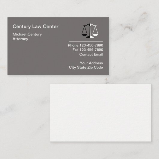 Modern Attorney Logo Visitekaartjes Design Afsprakenkaartje (Voorkant / Achterkant)