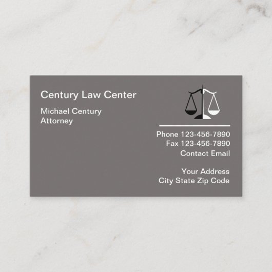 Modern Attorney Logo Visitekaartjes Design Afsprakenkaartje (Voorkant)