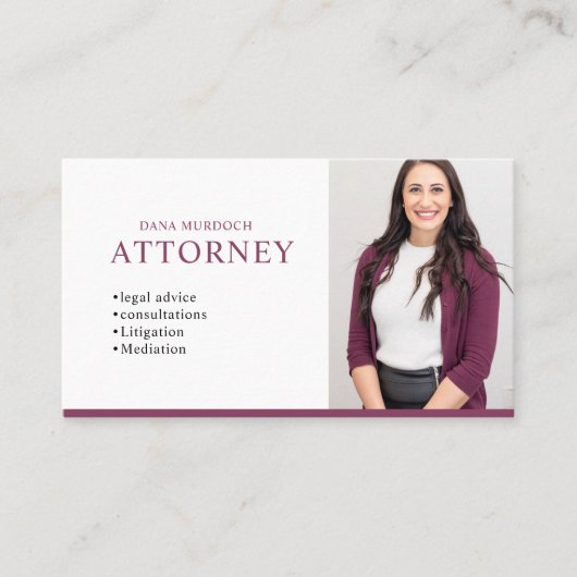 Modern Attorney Professional Photo Visitekaartje (Voorkant)