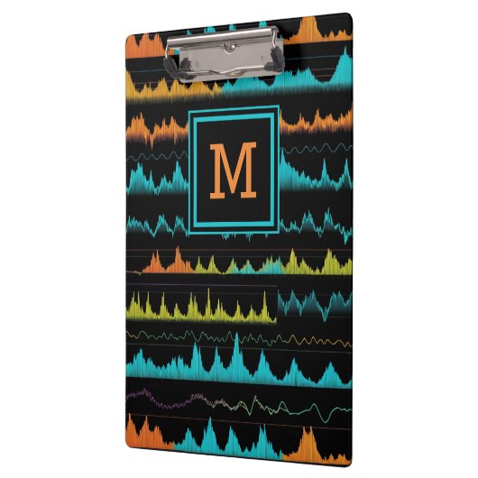 Modern Audio Waveform & Sound Frequency Monogram Klembord (Links)