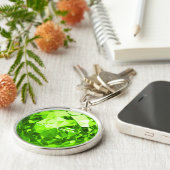 Modern August Birthstone Peridot Naam Premium Sleutelhanger (Zijkant)