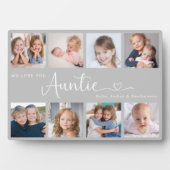 Modern Auntie Photo Collage Heart Script Fotoplaat (voorkant)