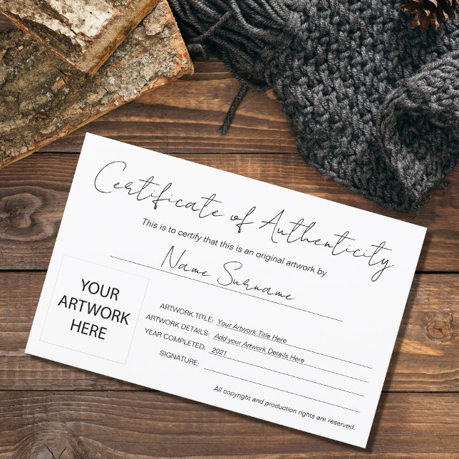 Modern authenticiteitscertificaat (Creator heeft geüpload)