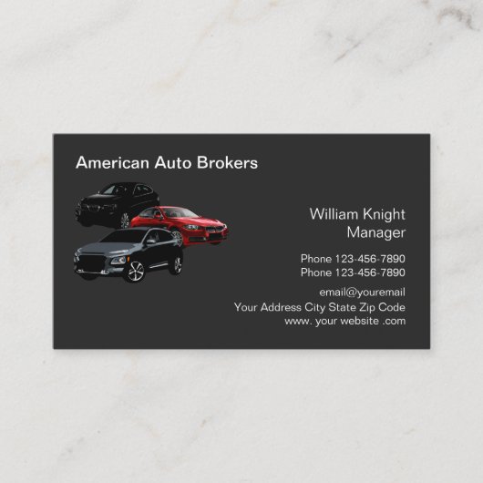 Modern Auto Broker Thema Visitekaartje (Voorkant)