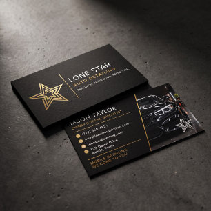 Modern Autodetailing Bedrijf met Ster Logo Visitekaartje