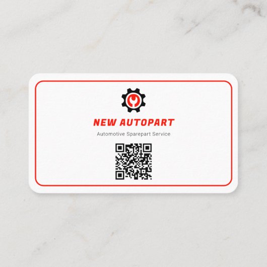 modern autoonderdeel | wit visitekaartje (Achterkant)