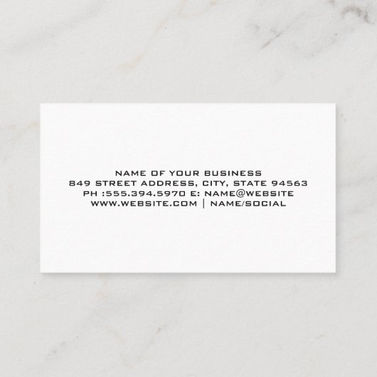 Modern Autowagenlogo | Metaalglans Visitekaartje (Achterkant)