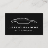 Modern Autowagenlogo | Metaalglans Visitekaartje (Voorkant)