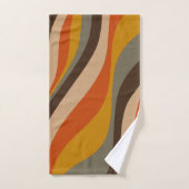 Modern Autumn Abstracte Wavy Lines in Earth Tones Bad Handdoek (Handdoek)