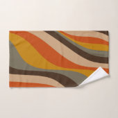 Modern Autumn Abstracte Wavy Lines in Earth Tones Bad Handdoek (Handdoek)