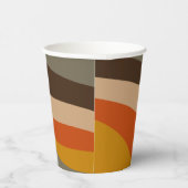 Modern Autumn Abstracte Wavy Lines in Earth Tones Papieren Bekers (Rechts)
