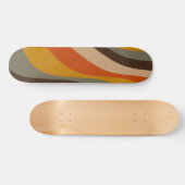 Modern Autumn Abstracte Wavy Lines in Earth Tones Persoonlijk Skateboard (Horizontaal)