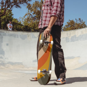 Modern Autumn Abstracte Wavy Lines in Earth Tones Persoonlijk Skateboard