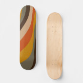 Modern Autumn Abstracte Wavy Lines in Earth Tones Persoonlijk Skateboard (Voorkant)