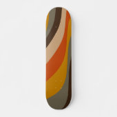 Modern Autumn Abstracte Wavy Lines in Earth Tones Persoonlijk Skateboard (Voorkant)